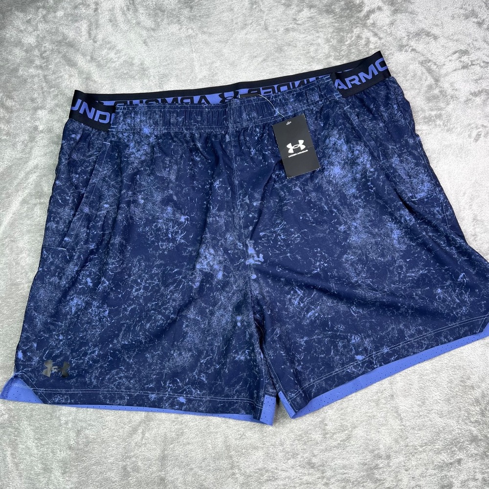 Under Armour Shorts Mens‎ M Navy Blue Vanish Woven 6" Printed Unlined Training